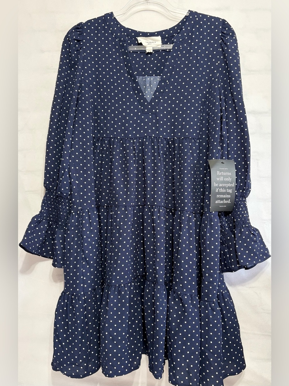 Pomander Place Tuckernuck Kenzo Mini Dress med Blue/White Tiered Polka Dots